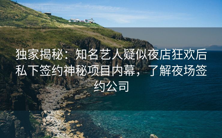 独家揭秘：知名艺人疑似夜店狂欢后私下签约神秘项目内幕，了解夜场签约公司